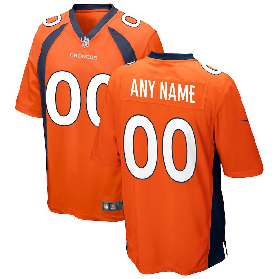 Men Denver Broncos Nike Orange Custom Game NFL Jersey->customized nfl jersey->Custom Jersey
